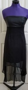 Wetseal Black faux leather top high low dress